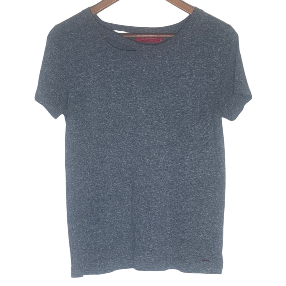 Philanthropy Small Gray Distressed Short Sleeve Tee